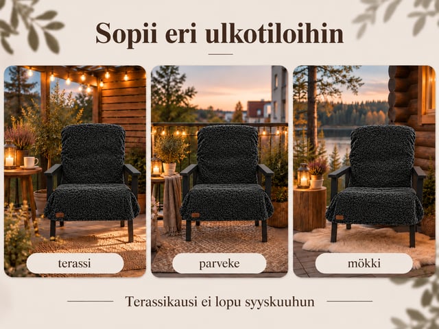 VILLAMO-ulkotuolin peite terassille, parvekkeelle ja mökille