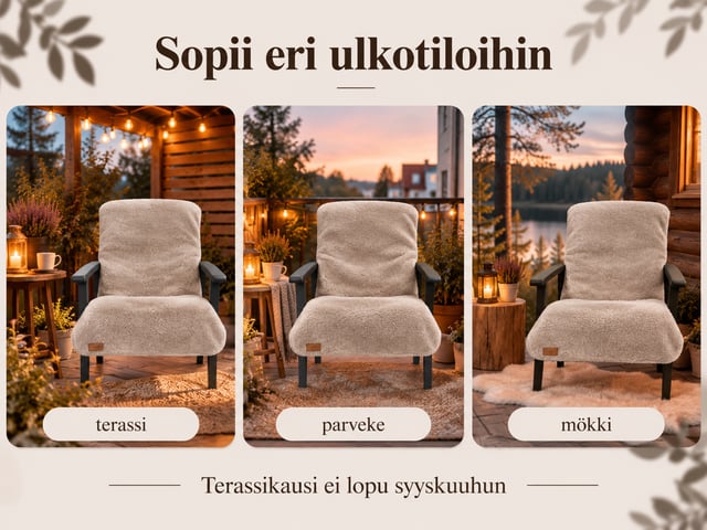 VILLAMO-ulkotuolin peite terassille, parvekkeelle ja mökille