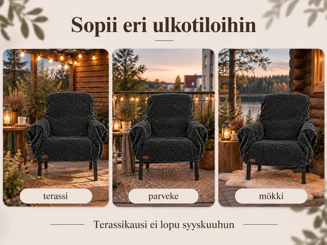 VILLAMO-ulkotuolin peite terassille, parvekkeelle ja mökille